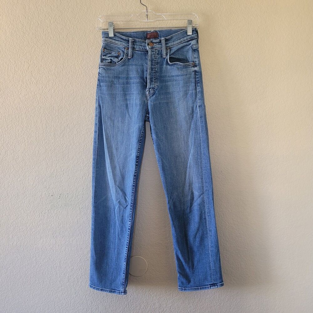 MOTHER The Tomcat Straight Leg Ankle Jeans Size 25 High Rise Button Wild Game
